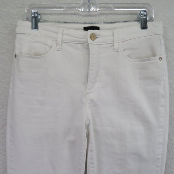 Talbots Pants Womens Size 6 White Denim Jeans Jegging Crop Stretch - Picture 2 of 9